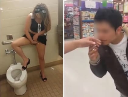 【動画】美女YouTuber「オナニーしてその指を街の男達に嗅がせてみた！」