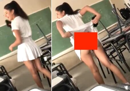 【動画】授業中パンツ見せてくれるロシアの女子高生、想像以上にエロくてワロタｗｗｗ