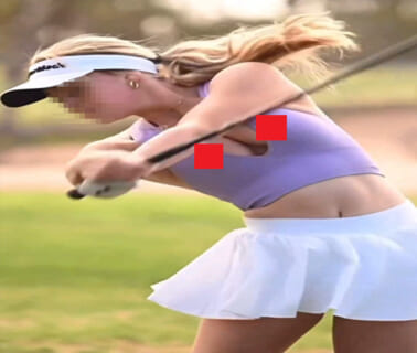 【動画】女子ゴルファーさん、衣装を間違って乳首が丸出しになってしまうｗｗｗｗｗｗ