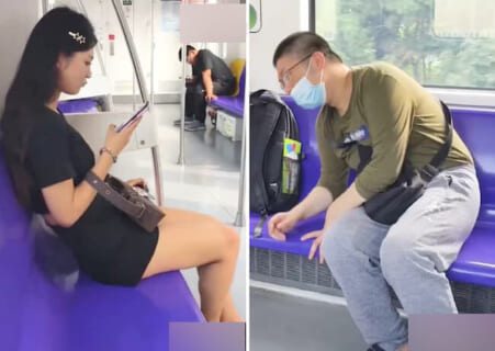 【動画】障害者男性、電車内で「この女の子」がエロすぎてヤバい事してしまう…