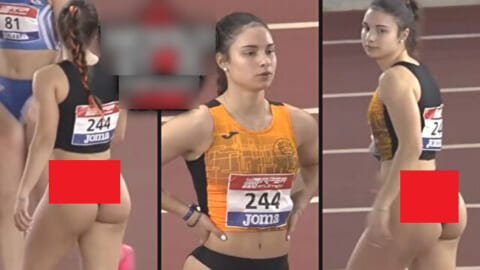 【エロ注意】女子陸上選手、お尻が大きすぎてユニフォームに収まらなかった結果ｗｗｗｗｗｗ