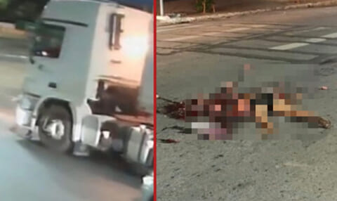 【閲覧注意】生意気なバイカー、トラックの運転手に ”分からせられ” 死亡…（動画あり）